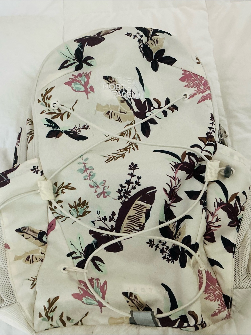 The North Face Floral White Backpack